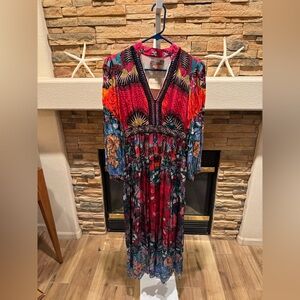NWT Anthropologie x Bhanuni by Jyoti Ronika Patterned Maxi Dress Size 0 New XS